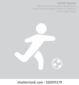 Football Soccer Player Silhouette Ball Isolated Stock Vector (Royalty ...