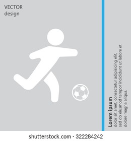 football (soccer) player silhouette with ball isolated