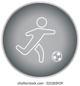 football (soccer) player silhouette with ball isolated