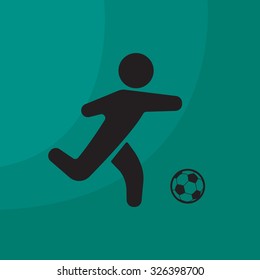 football (soccer) player silhouette with ball isolated