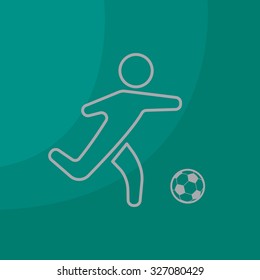 football (soccer) player silhouette with ball isolated