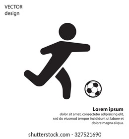football (soccer) player silhouette with ball isolated