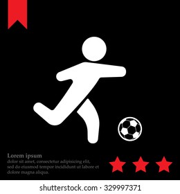 football (soccer) player silhouette with ball isolated