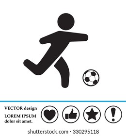 football (soccer) player silhouette with ball isolated