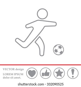 football (soccer) player silhouette with ball isolated