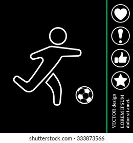 football (soccer) player silhouette with ball isolated