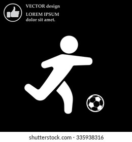 football (soccer) player silhouette with ball isolated