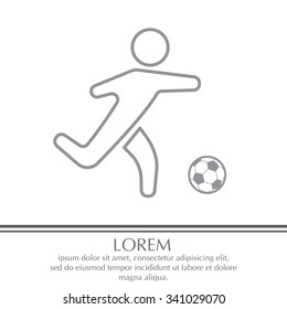 football (soccer) player silhouette with ball isolated