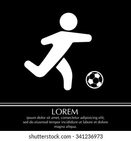 football (soccer) player silhouette with ball isolated
