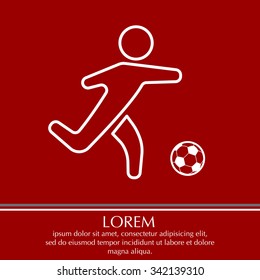 football (soccer) player silhouette with ball isolated