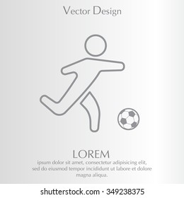 football (soccer) player silhouette with ball isolated