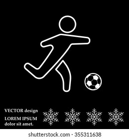 football (soccer) player silhouette with ball isolated