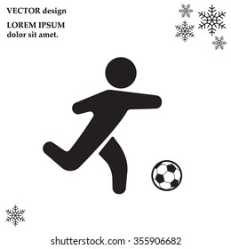 football (soccer) player silhouette with ball isolated
