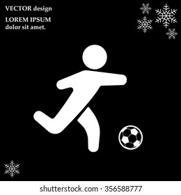 football (soccer) player silhouette with ball isolated
