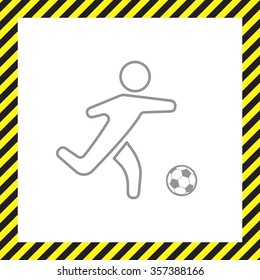 football (soccer) player silhouette with ball isolated