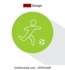 football (soccer) player silhouette with ball isolated