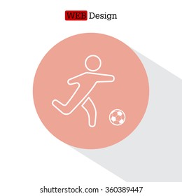 football (soccer) player silhouette with ball isolated