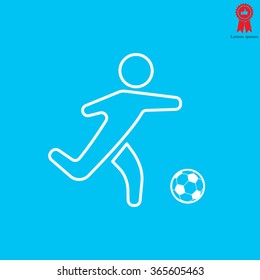 football (soccer) player silhouette with ball isolated