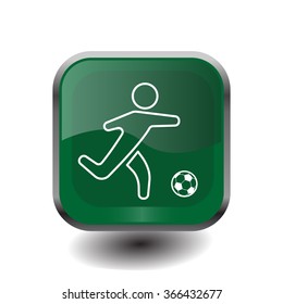 football (soccer) player silhouette with ball isolated