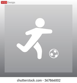 football (soccer) player silhouette with ball isolated