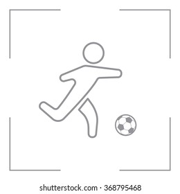 football (soccer) player silhouette with ball isolated