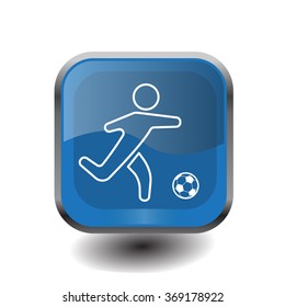 football (soccer) player silhouette with ball isolated