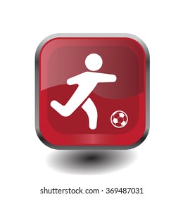 football (soccer) player silhouette with ball isolated