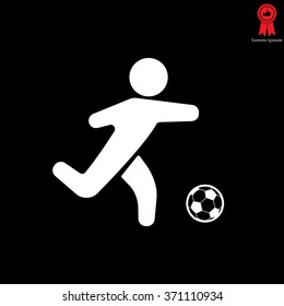 football (soccer) player silhouette with ball isolated