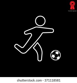 football (soccer) player silhouette with ball isolated