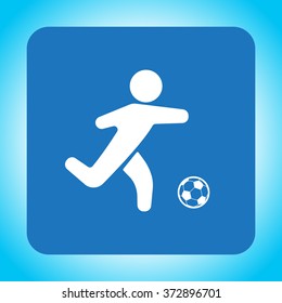 football (soccer) player silhouette with ball isolated
