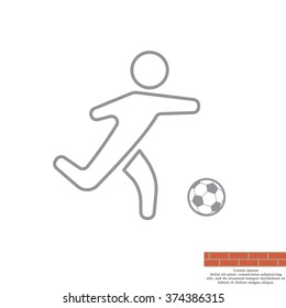 football (soccer) player silhouette with ball isolated