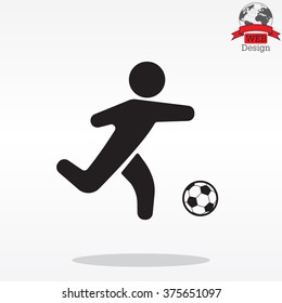 football (soccer) player silhouette with ball isolated