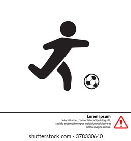 football (soccer) player silhouette with ball isolated