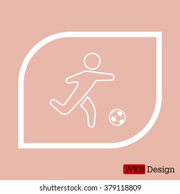 football (soccer) player silhouette with ball isolated