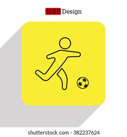 football (soccer) player silhouette with ball isolated