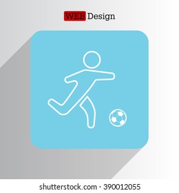 football (soccer) player silhouette with ball isolated