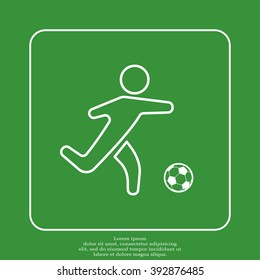 football (soccer) player silhouette with ball isolated