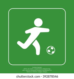 football (soccer) player silhouette with ball isolated