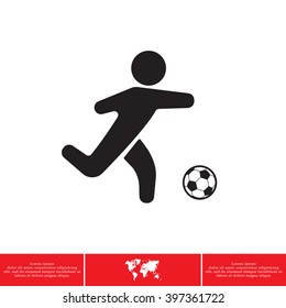 football (soccer) player silhouette with ball isolated
