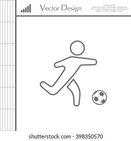 football (soccer) player silhouette with ball isolated