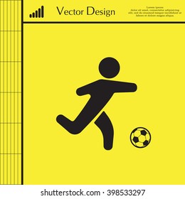 football (soccer) player silhouette with ball isolated