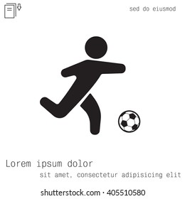 football (soccer) player silhouette with ball isolated