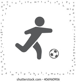 football (soccer) player silhouette with ball isolated