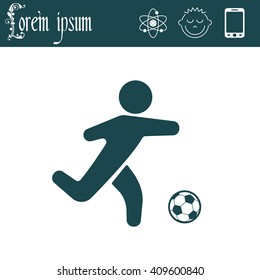football (soccer) player silhouette with ball isolated