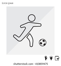 football (soccer) player silhouette with ball isolated
