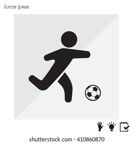 football (soccer) player silhouette with ball isolated