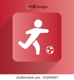 football (soccer) player silhouette with ball isolated
