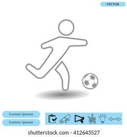 football (soccer) player silhouette with ball isolated