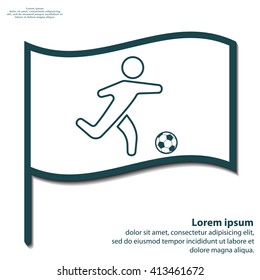 football (soccer) player silhouette with ball isolated