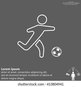 football (soccer) player silhouette with ball isolated